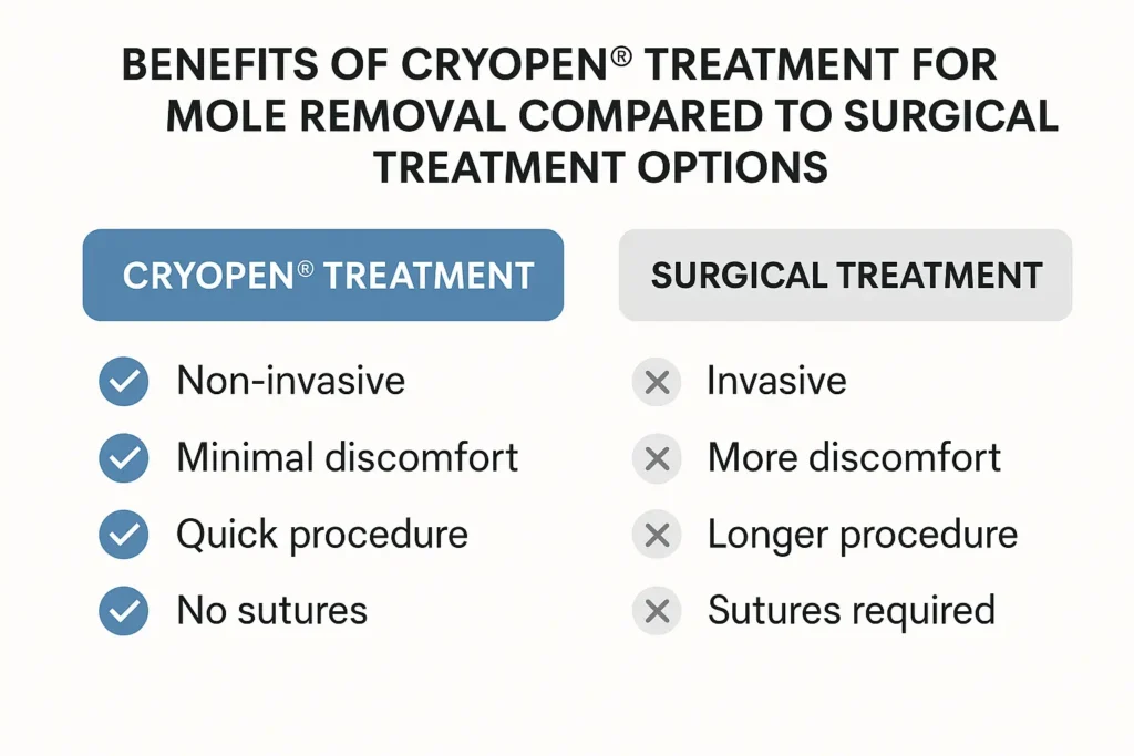 Benefits of professional mole-removal assessment at LA LIPO Barrow