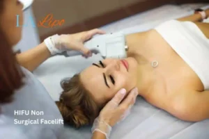 Woman having Hi-Fu to reduce wrinkles Barrow.