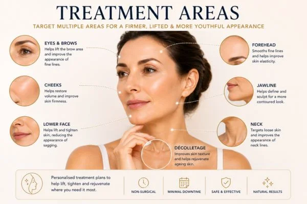 Areas of treatment for the ultimate lift tighten treatment Barrow
