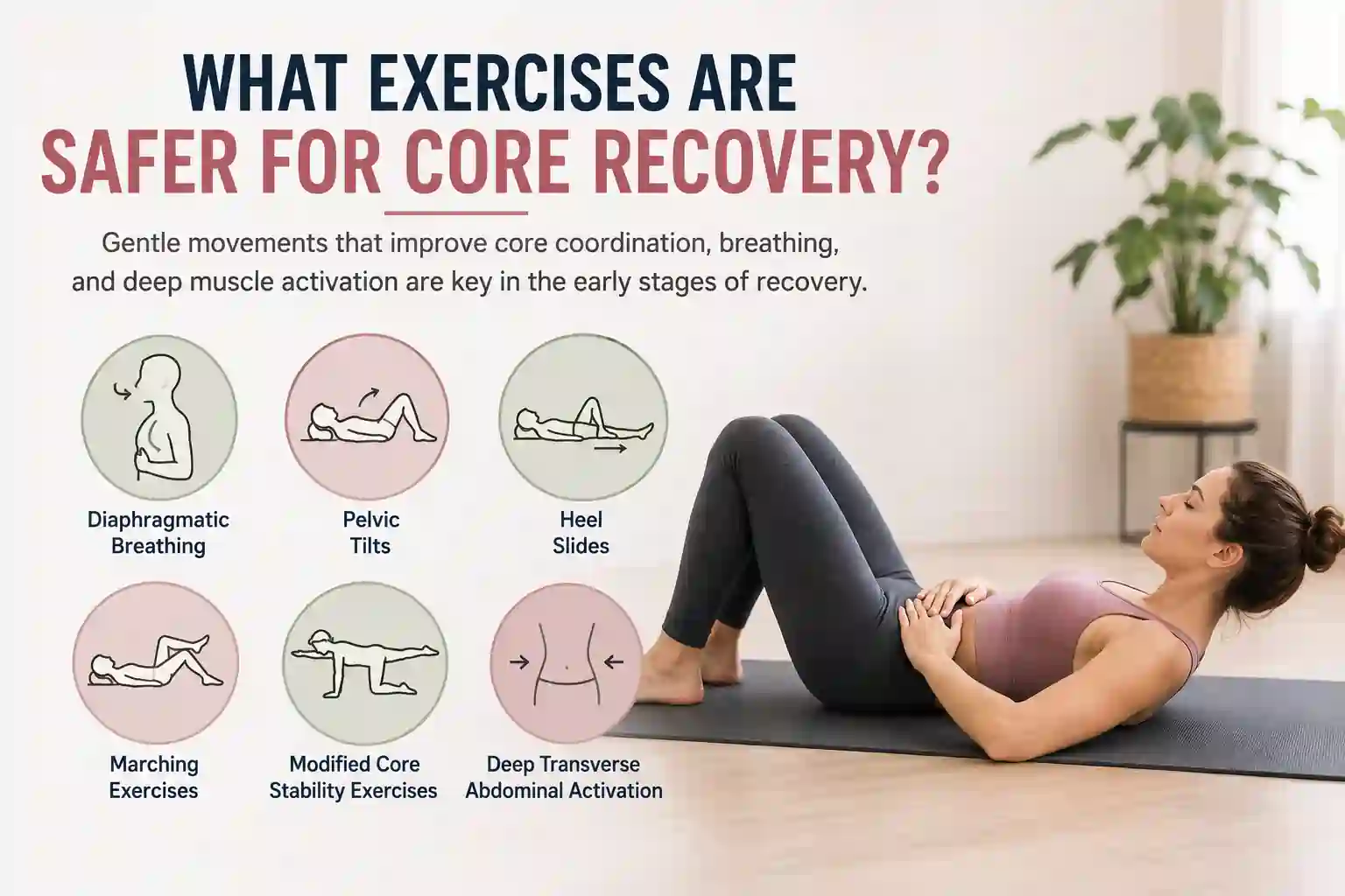 Which exercises may help diastasis recti Barrow?